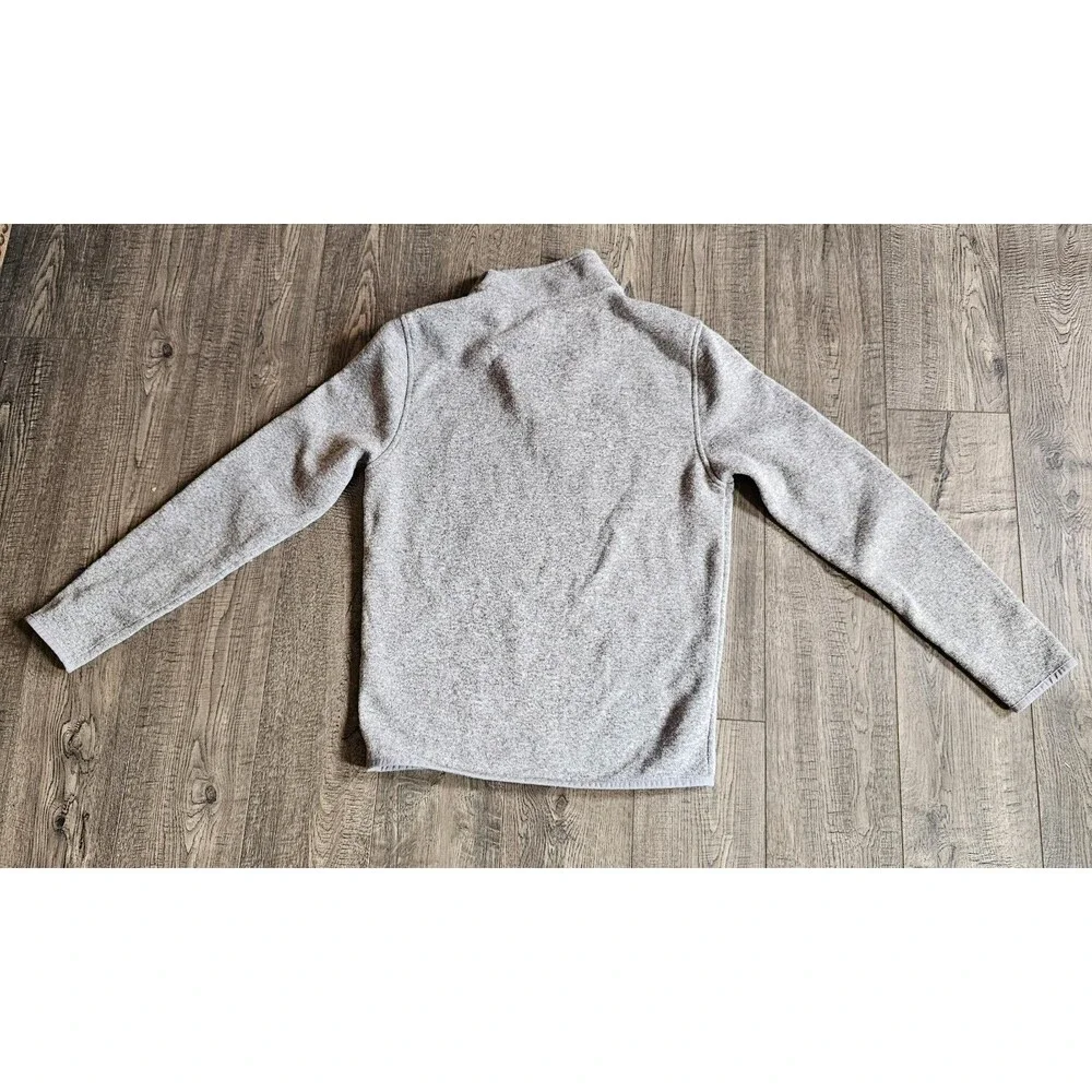 J. Crew Authentic Fleece 1/4 Zip Pullover Sweater Men's Small Stonewash Gray
